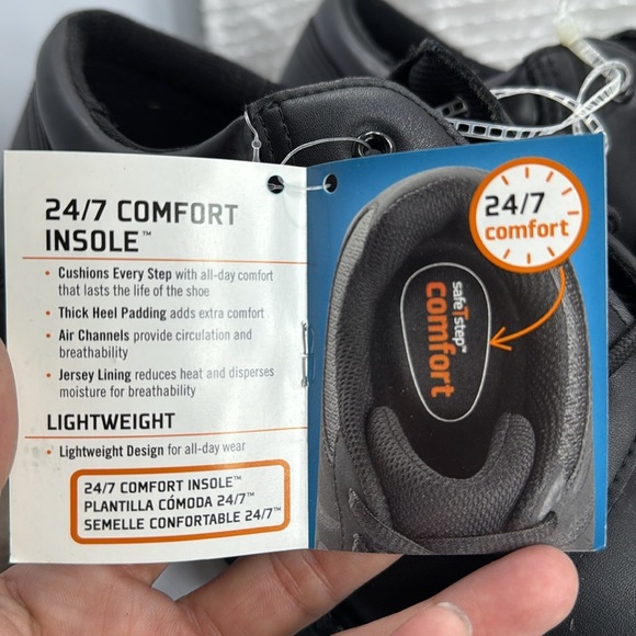 (W4) SafeTstep Comfort Men's Black Oxford Lace Up Work Shoes Anti-Slip 13 Men - Picture 4 of 12